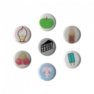 Button badge gift box - Dessert