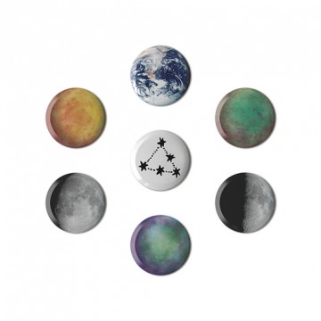 Button badge gift box - Space