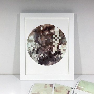 Glitch 6 (Brown, Beige) print