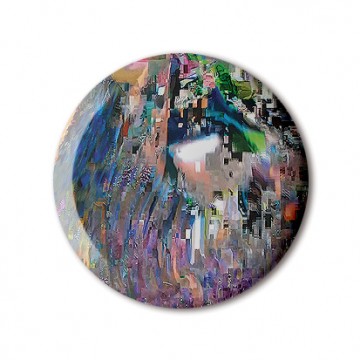 Glitch 5 (Grey, Blue, Green) print