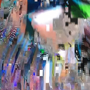 Glitch 5 (Grey, Blue, Green) print