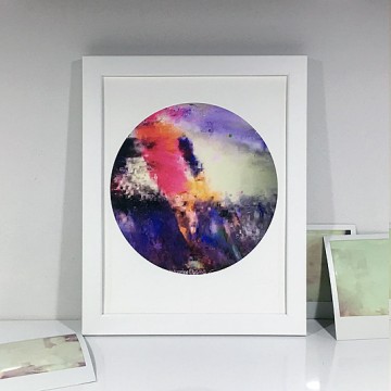 Glitch 3 (White, Pink, Purple) print