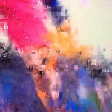 Glitch 3 (White, Pink, Purple) print