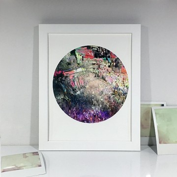 Glitch 2 (Grey, Red, Purple) print