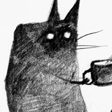 Tea-Drinking Cat print