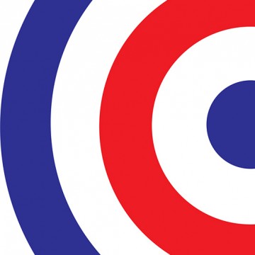 Blue Red Target print