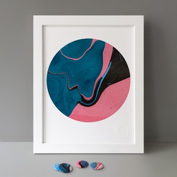 Blue Black Pink print