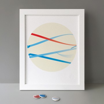 Wind, Blue Red print