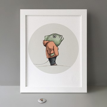 Fish Head and His Pet print