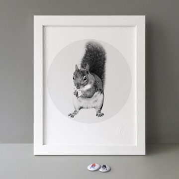 Squirrel 3 (halftone, left) print