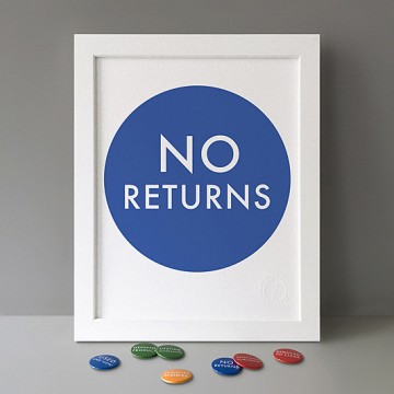 No Returns print