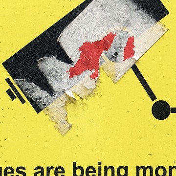 CCTV Sign 5 (yellow, sticker) print