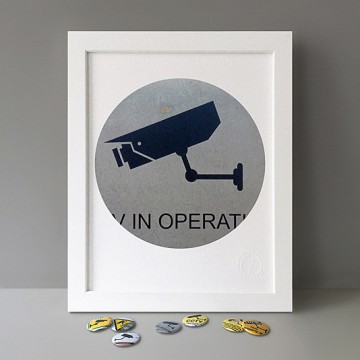 CCTV Sign 7 (grey, left) print