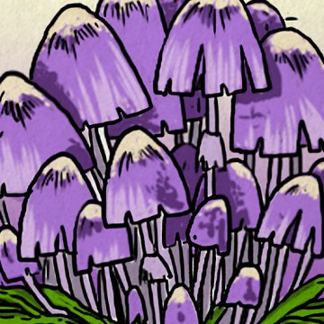 Purple Mushrooms print