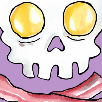 Egg Bacon Skull print