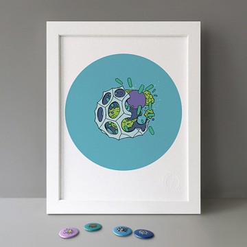Radiolaria Cyan print