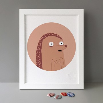 Scared Hedgehog print