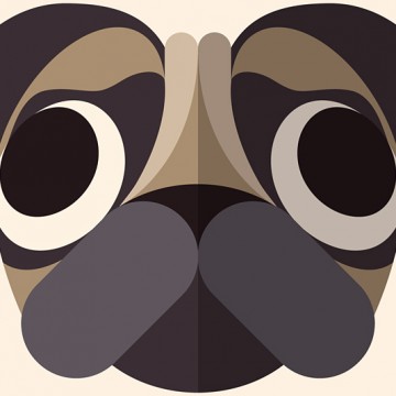 Dog (Pug) print