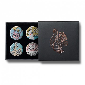 Gift Box: 4 button badges (Cartoon)