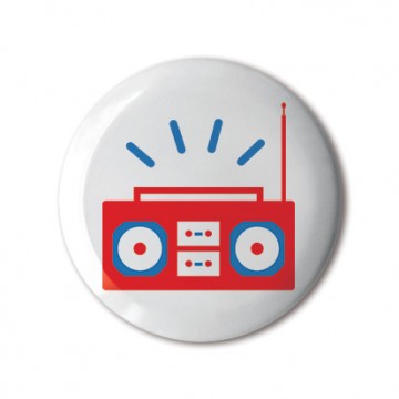 Gift Box: 4 button badges (Red Blue Emoji Mix)