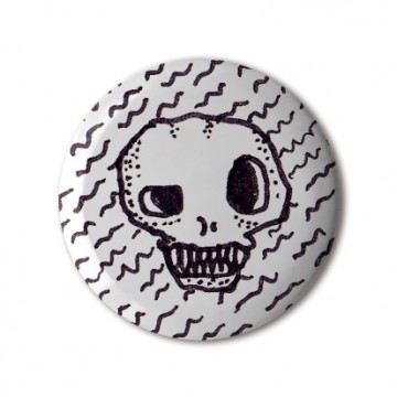 Gift Box: 4 button badges (Doodle Skull Mix)