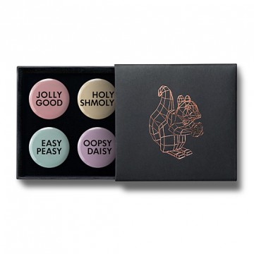 Gift Box: 4 button badges (Jolly Good Mix)