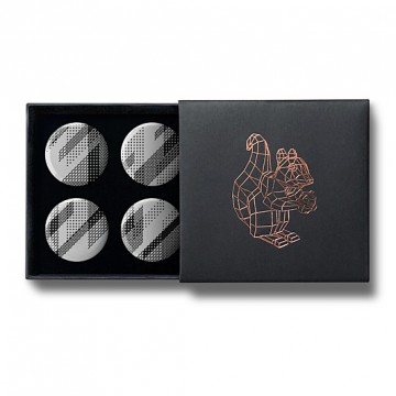 Gift Box: 4 button badges (B&W Pattern)
