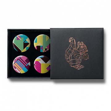 Gift Box: 4 button badges (Geometric Patterns)