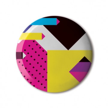 Gift Box: 4 button badges (Geometric Patterns)
