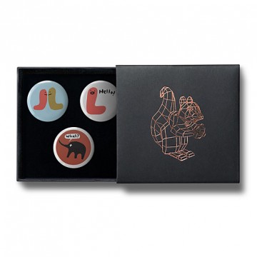 Gift Box: 3 button badges (Cute Animals)