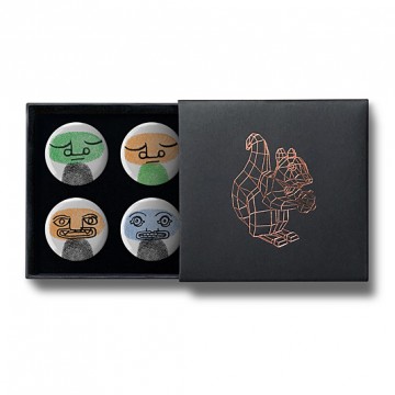 Gift Box: 4 button badges (Fingerprint Totems)