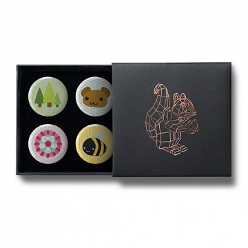 Gift Box: 4 button badges (Nature)