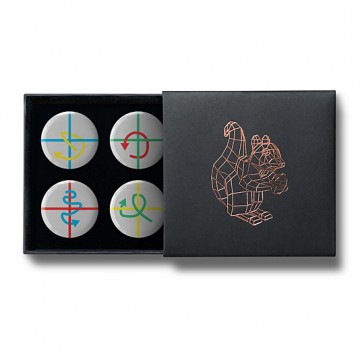 Gift Box: 4 button badges (Plus Arrows)
