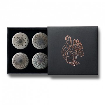 Gift Box: 4 button badges (Parasol Mushrooms)